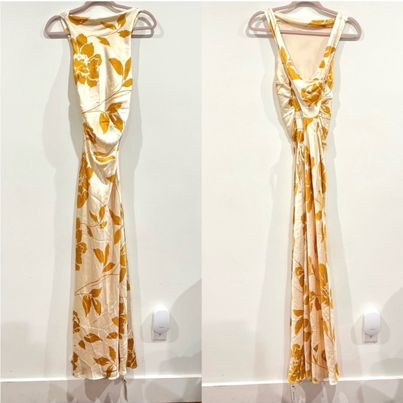 NEW size 2 Reformation Anaiis Silk Maxi Dress in Maracuya - Picture 3 of 5